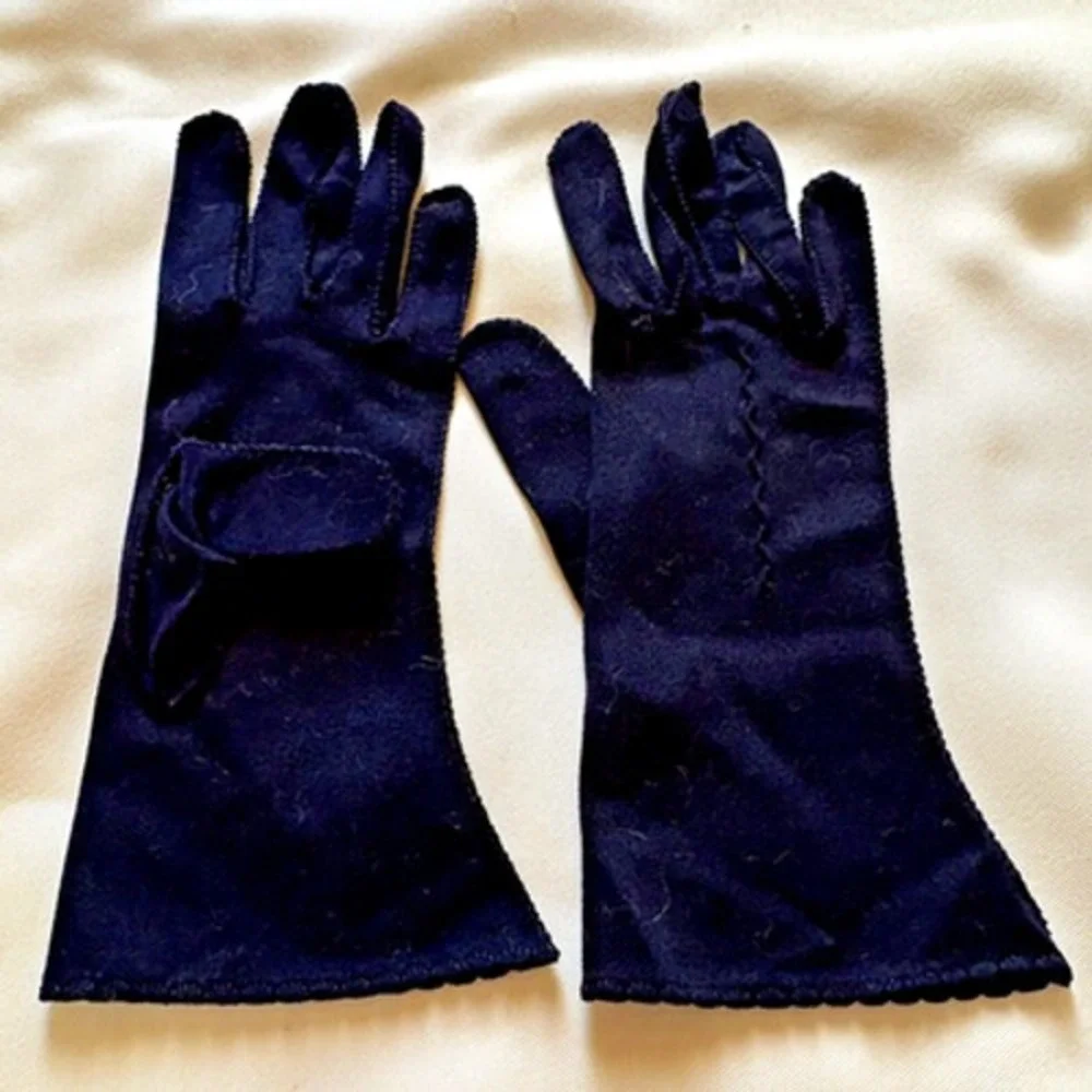 Cotton women's cotton gloves size S/M black vtg